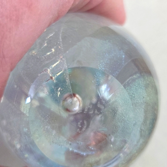 PAPERWEIHHT GLASS EYE STUDIO IRIDESCENT EGG SUSPENDED BUBBLE - Picture 5 of 5